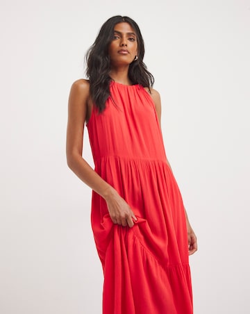 Viscose Crinkle Tiered Cami Dress