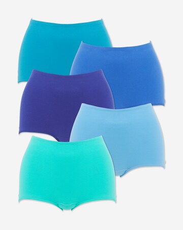 Pretty Secrets (5 Pack) Cotton Comfort Short Knickers Blue Multi
