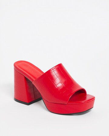 Parla Mule Heeled Platform Sandals Ex Wide Fit
