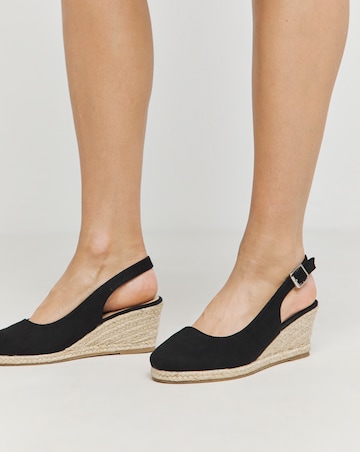 Miami Wedge Espadrille Slingback Sandals - Wide Fit (E)