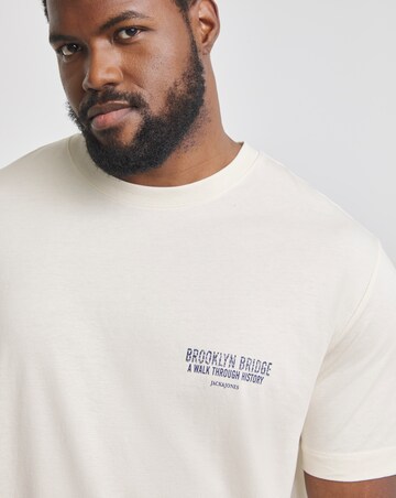 Jack & Jones Brooklyn Back Graphic T-Shirt - Cream