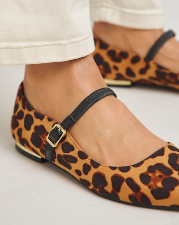 Simply Be Emilie Mary Jane Stretch Ballerina Shoes - Wide Fit (E)