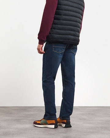 Darkwash Straight Fit Stretch Jeans