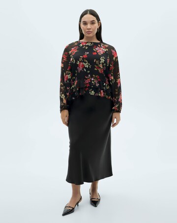 Mango Floral Ruffled Blouse