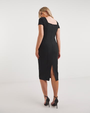 Simply Be Black Contouring Seam Stretch Bandage Midi Dress