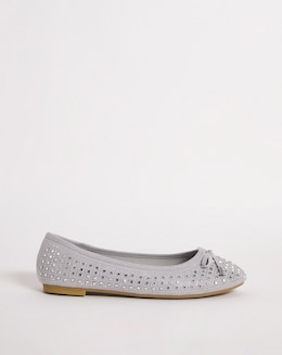 Charlize Embellished Ballerina Shoes - Wide Fit (E)