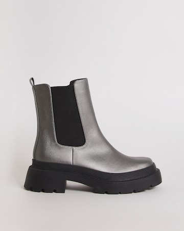 Cady Metallic Chunky Chelsea Ankle Boots Extra Wide EEE Fit