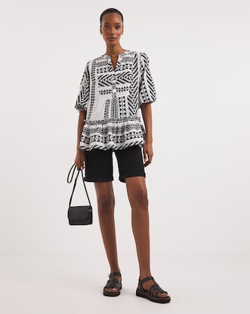 V Neck Embroidered Top