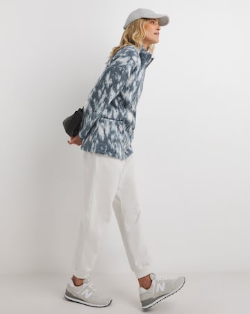 Aztec Borg Longline Quarter Zip Jacket