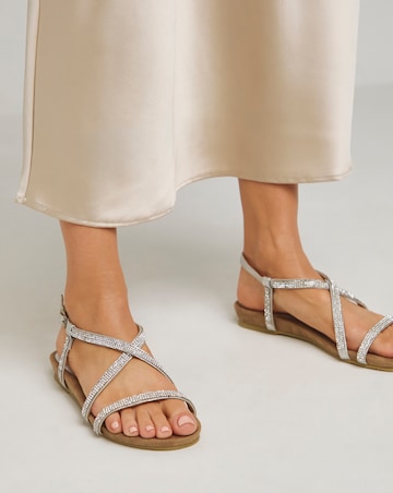 Kristi Diamante Leather Comfort Sandal - Standard Fit (D)
