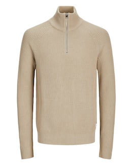 Jack &amp; Jones Pannel Knit Half Zip Jumper