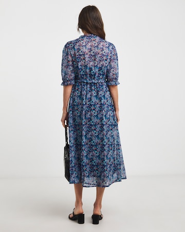 Midi Tea Dress With Frill Detail