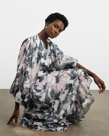 Joanna Hope Maxi Wrap Dress With Ruffles