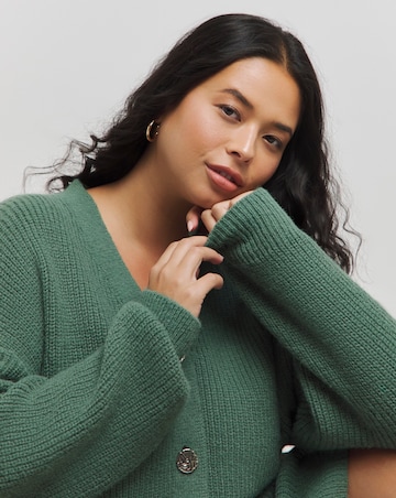 Green Cardigan Knitted Dress