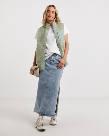 Green Lightweight Lined Borg Gilet