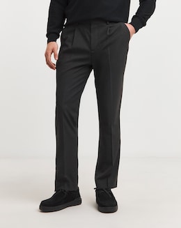 Regular Fit Pleat Front Stretch Formal Trouser