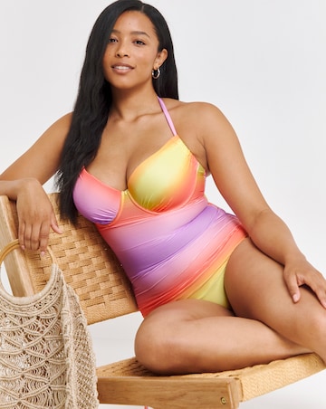 Ombre Underwired Halterneck Swimsuit