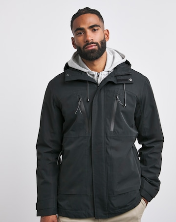 Black Fleece Lined Waterproof Anorak