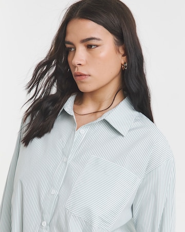 Green Stripe Cotton Shirt