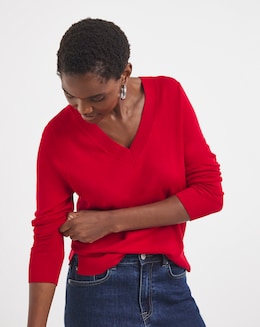 Eversoft Red V Neck Jumper
