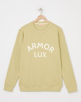 Armor Lux Logo Crew Neck Sweatshirt - Pale Olive
