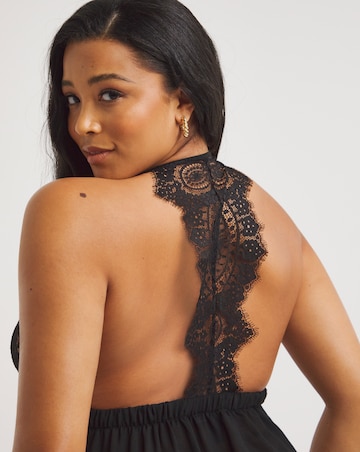 Figleaves Curve Adore Chiffon Chemise - Black