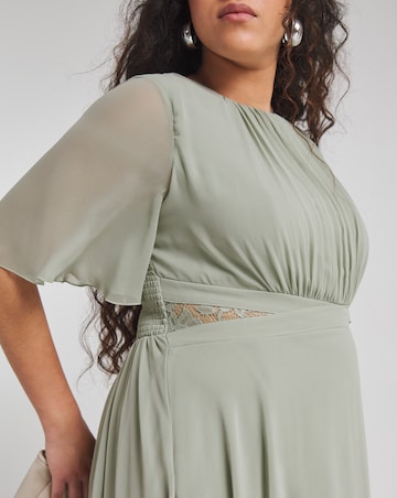 Little Mistress Angel Sleeve Midi Dress