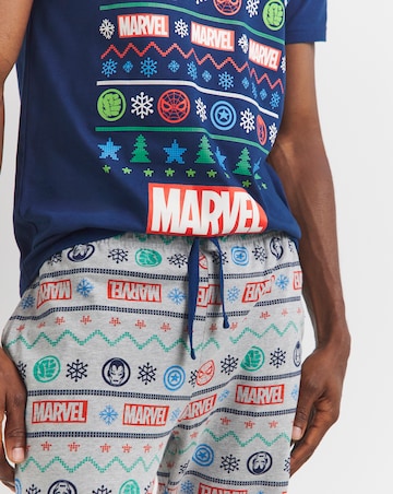 Fairisle Marvel Pyjama Set - Navy/Grey