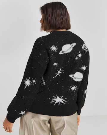 Simply Be X Twisted Wunder Black Tinsel Printed Jumper