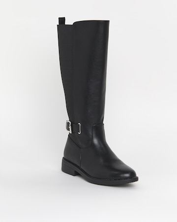 Cushion Walk Elastic Buckle Boot EEE Fit Curvy Calf