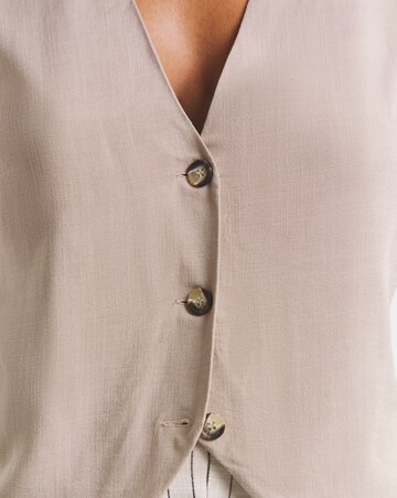 Simply Be Taupe Viscose V Neck Waistcoat