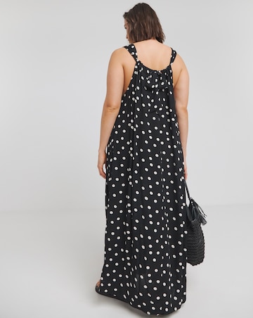 Simply Be Spot Print Crinkle Trazepe Maxi Dress