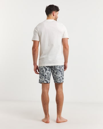 Jersey Tee and Woven Shorts Leaf Pyjama Set