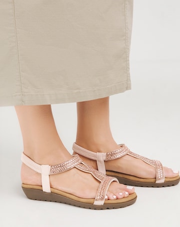Kay Diamante Comfort Elastic Sandal Wide E Fit