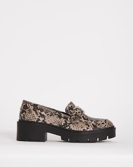 Siena Chunky Heeled Loafer Shoes - Extra Wide Fit (EEE)