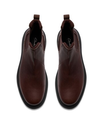 Clarks Badbury Easy Boots - Dark Brown Leather