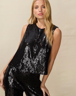 Ro&Zo Liquid Sequin Shell Top