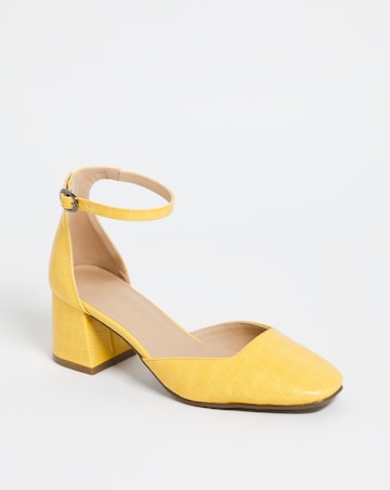 Two Part Block Heel Shoe - Wide Fit (E)
