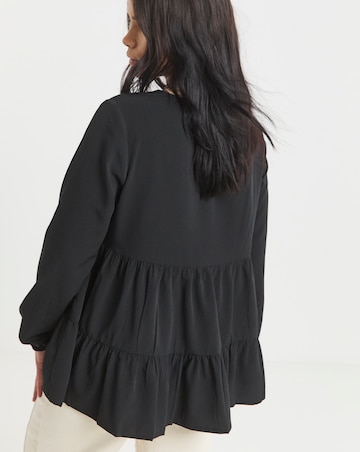 Simply Be Black Tiered Smock Top