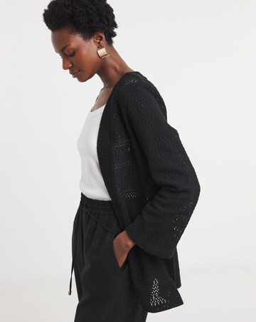 Black Crochet Kimono