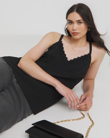 Simply Be Black Lace Trim Cami