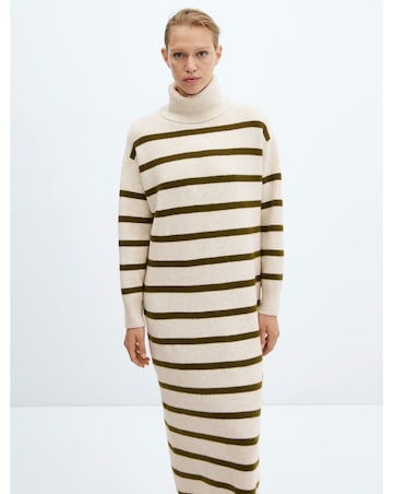 Mango Roll-Neck Slouchy Knitted Jumper Dress