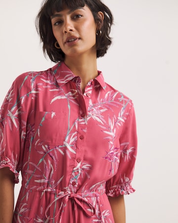 Tie Waist Midi Shirt Dress