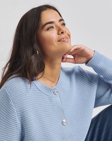 Simply Be Blue Crew Neck Trophy Cardigan