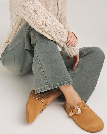 Ellie Footbed Closed Toe Mule Shoe Extra Wide EEE Fit