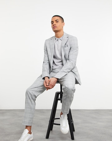 Jasper Light Grey Check Suit Trouser