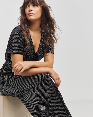 Twisted Wunder Samantha Glitter Stripe Velvet Jumpsuit