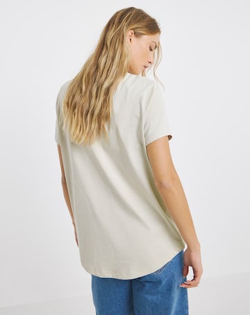 Oat & Burgundy 2 Pack Pure Cotton Curved Hem T-Shirts