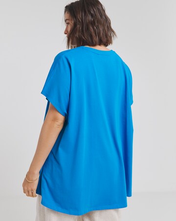 Simply Be Cobalt Blue Slouchy Dip Back T-Shirt