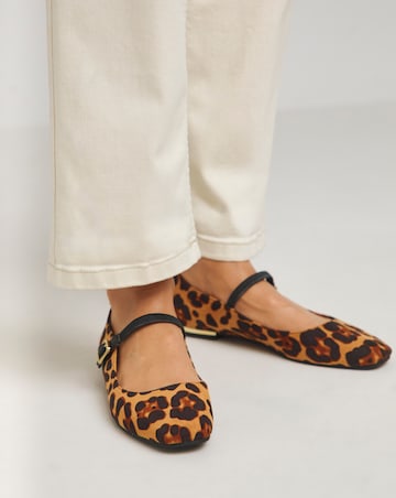 Simply Be Emilie Mary Jane Stretch Ballerina Shoes - Wide Fit (E)